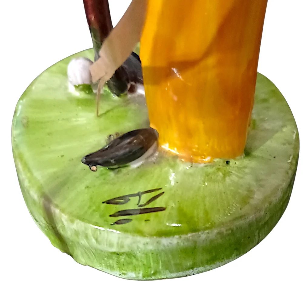 TP Ceramiche Poli Cesare Golf Figurine Female Golfer Pottery Art Gift Italy READ